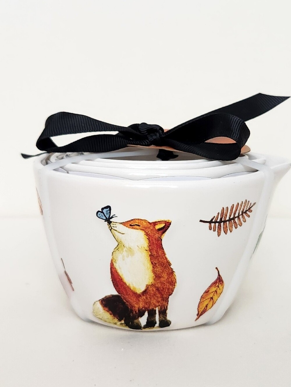 Rae Dunn Magenta Fox Woodland Animals Measuring Cup Set Fall Autumn NWT New